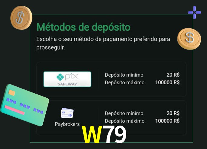 O cassino W79 oferece uma grande variedade de métodos de pagamento
